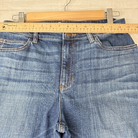 Eileen Fisher Women's Dark Denim Straight Leg Stretch Jeans Organic Cotton Sz 8 - Picture 3 of 10